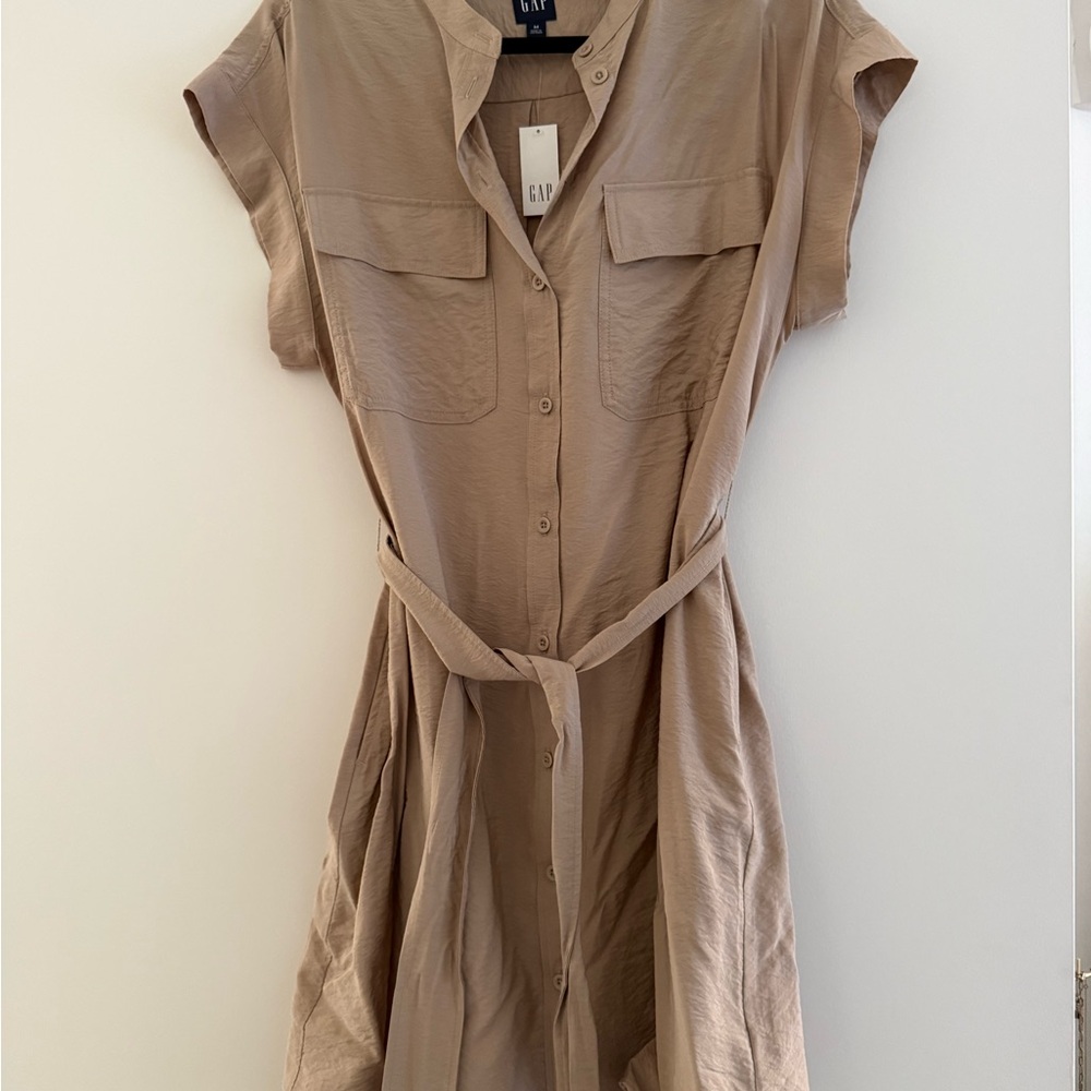 GAP Tan Button-Up Dress